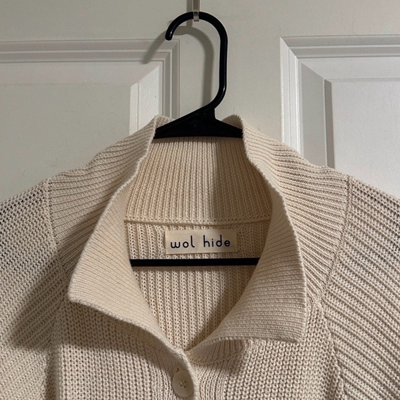 NWOT Wol Hide Collared Cotton Cardigan size S/M - Picture 5 of 14